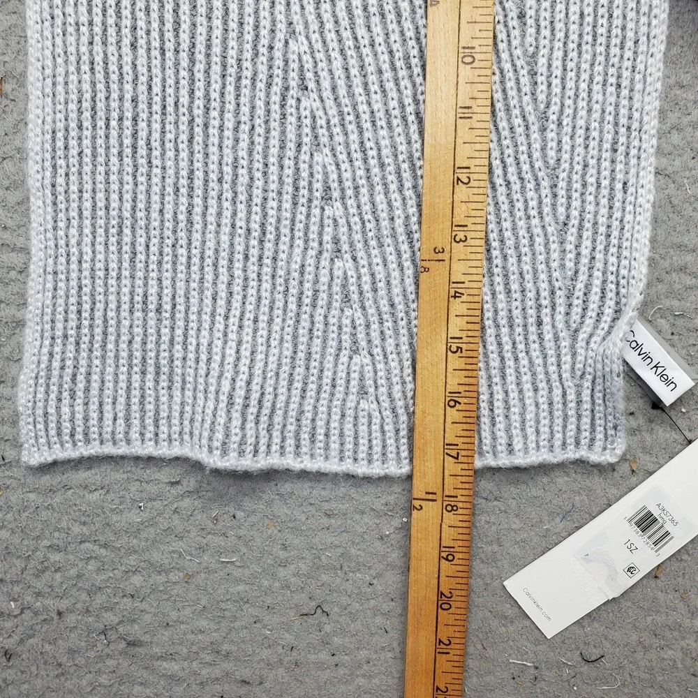 Calvin Klein Ribbed Scarf Unisex One Size Heather Gray Metallic Neck Warmer‎